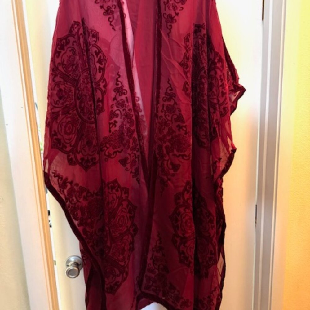 Torrid Burnout Red Kimono Topper